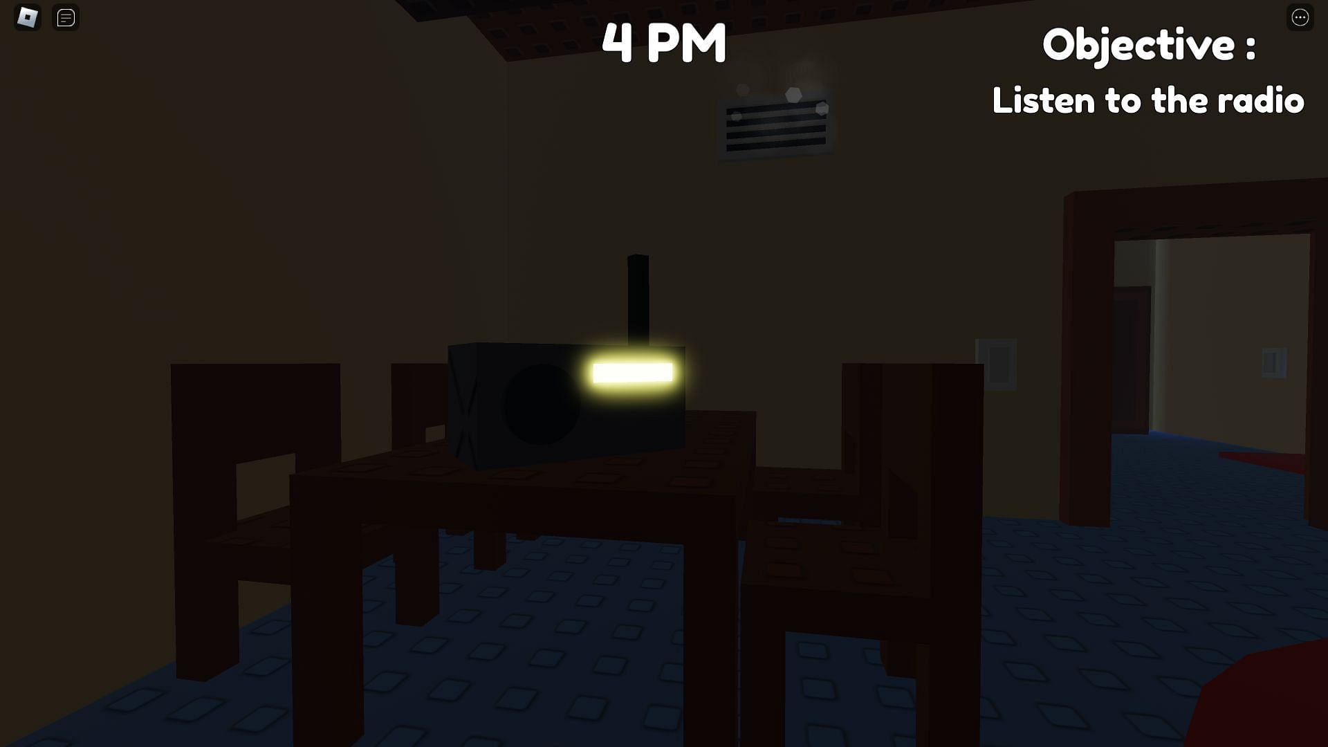 Listening to the message on the radio (Image via Roblox)