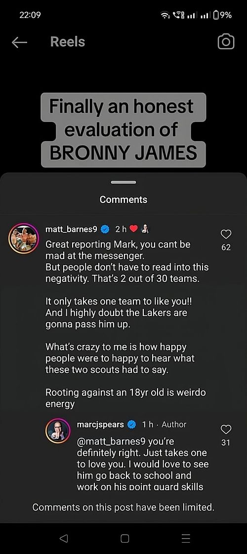 Marc J. Spears' now-deleted Instagram post