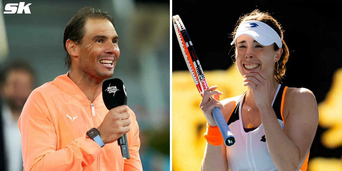 Rafael Nadal (L) and Alize Cornet (R)