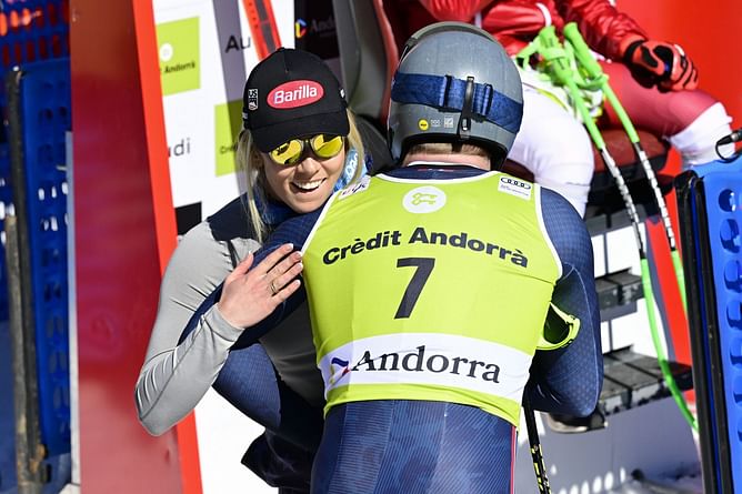 Mikaela Shiffrin assists her fiance Aleksander Kilde by working "double-time" as he recovers from World Cup downhill crash