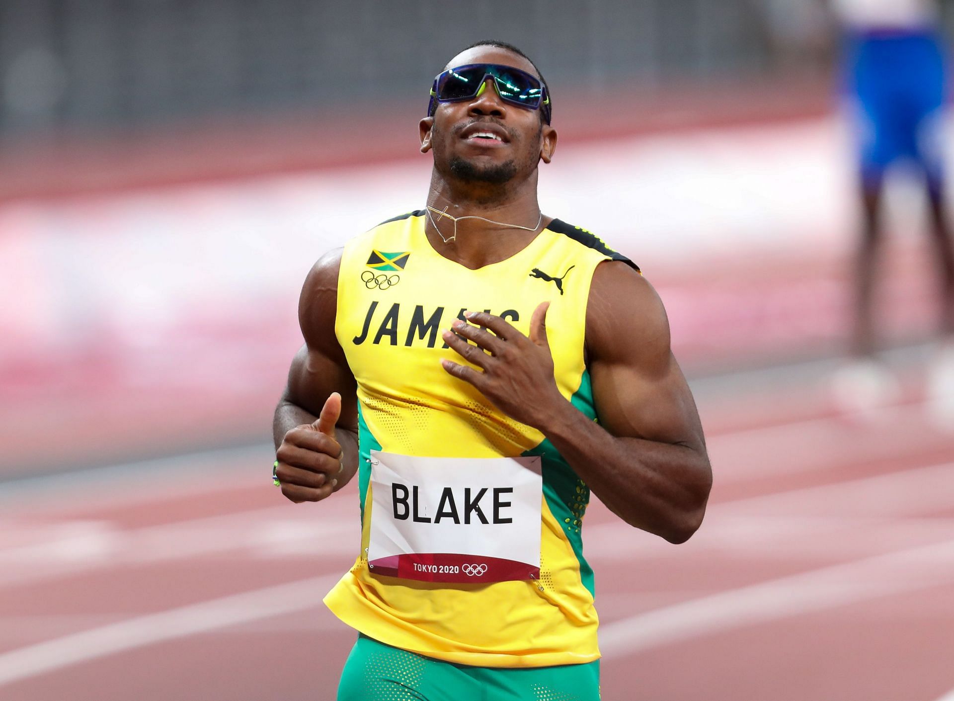 Yohan Blake of Jamaica in the heats of the mens 100m during the Athletics event on at the 2020 Olympic Games in Tokyo, Japan.