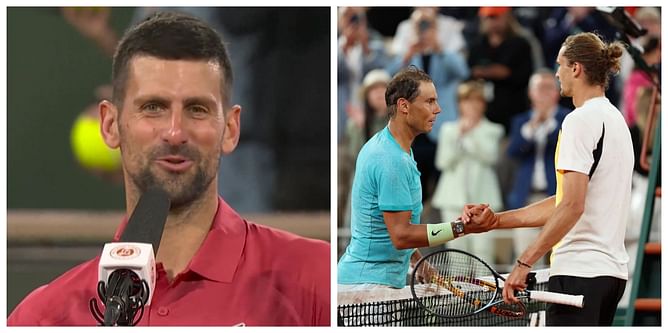 "Rafael Nadal was unlucky" - Novak Djokovic on Spaniard getting eliminated by Alexander Zverev in his last possible French Open outing