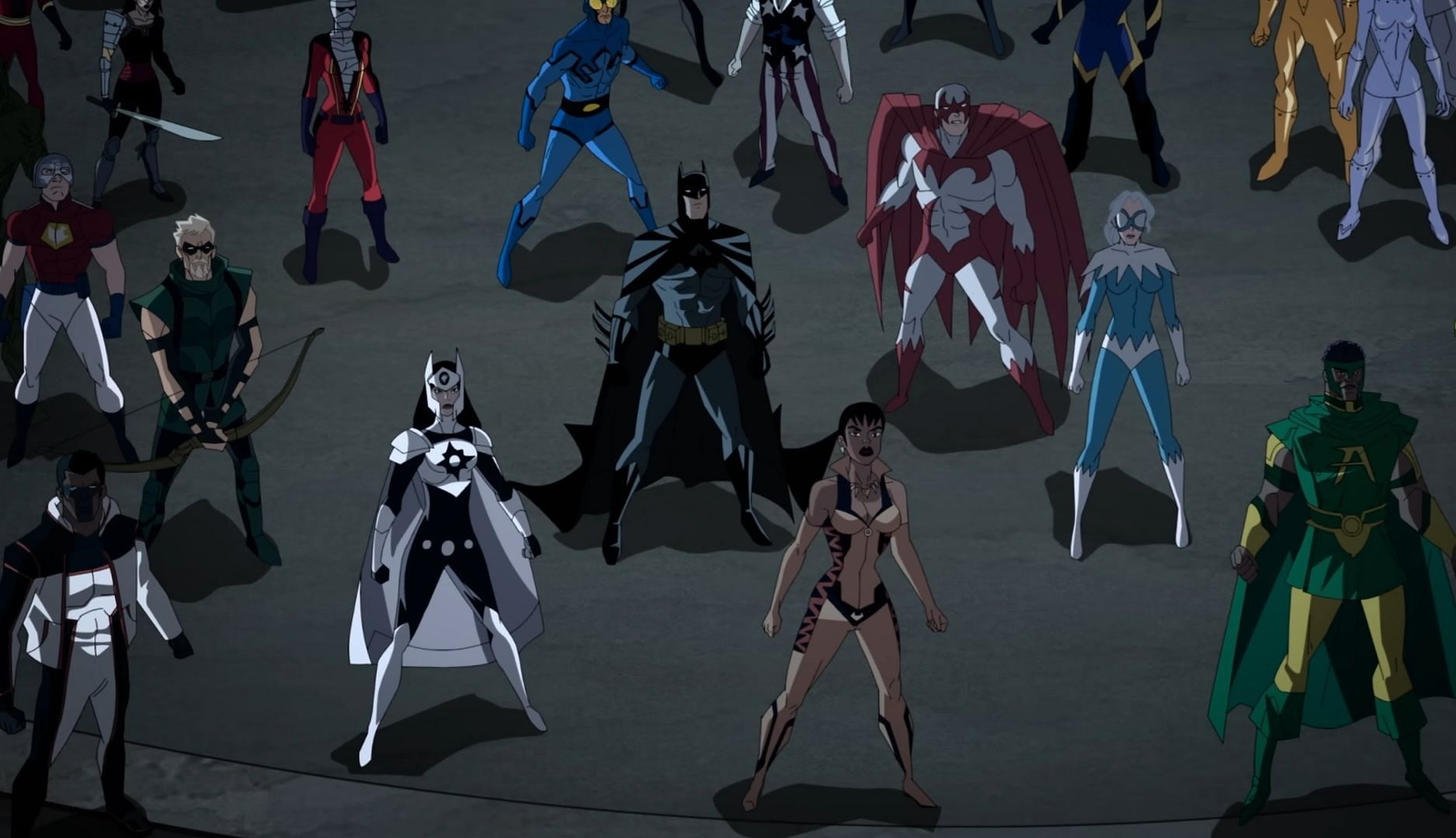 DC superheroes assemble in Justice League: Crisis on Infinite Earths (Image via Warner Bros Entertainment, Justice League: Crisis on Infinite Earths Part 2 trailer, 01:31)