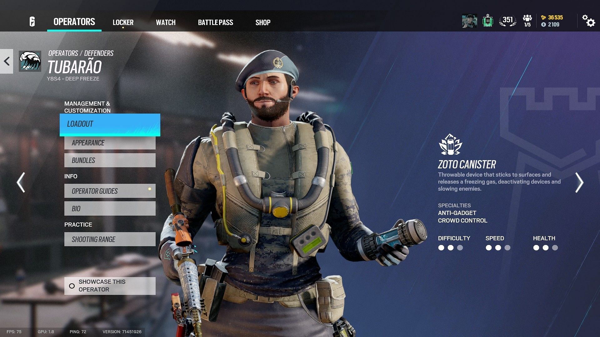 Complete Tubar&atilde;o loadout in Siege (Image via Ubisoft)