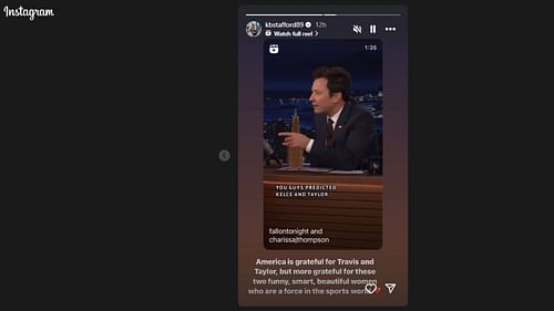 Kelly Stafford's Instagram story about who has more influence in sports.