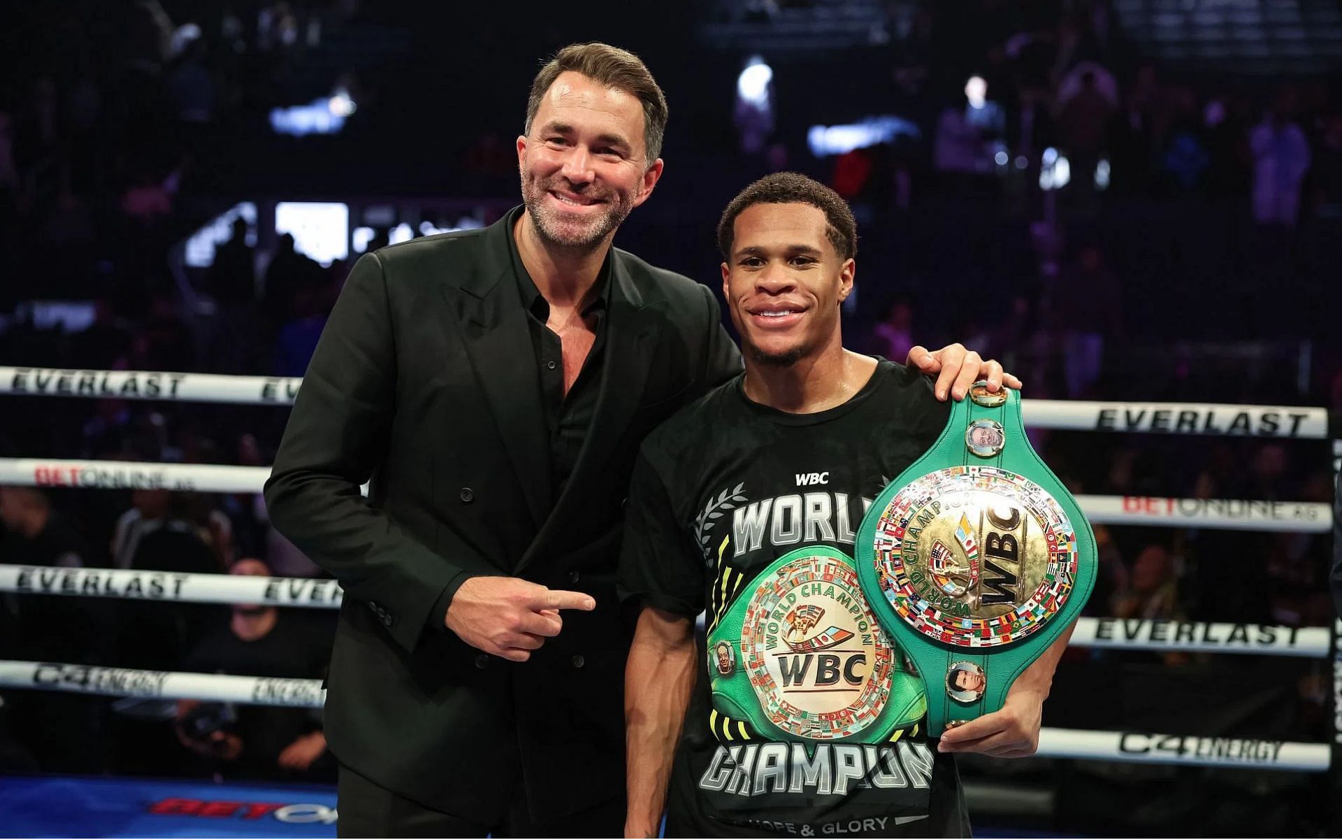 Devin Haney (right) has been officially ordered by the WBC to face Sandor Martin next [Image Courtesy: @GettyImages]