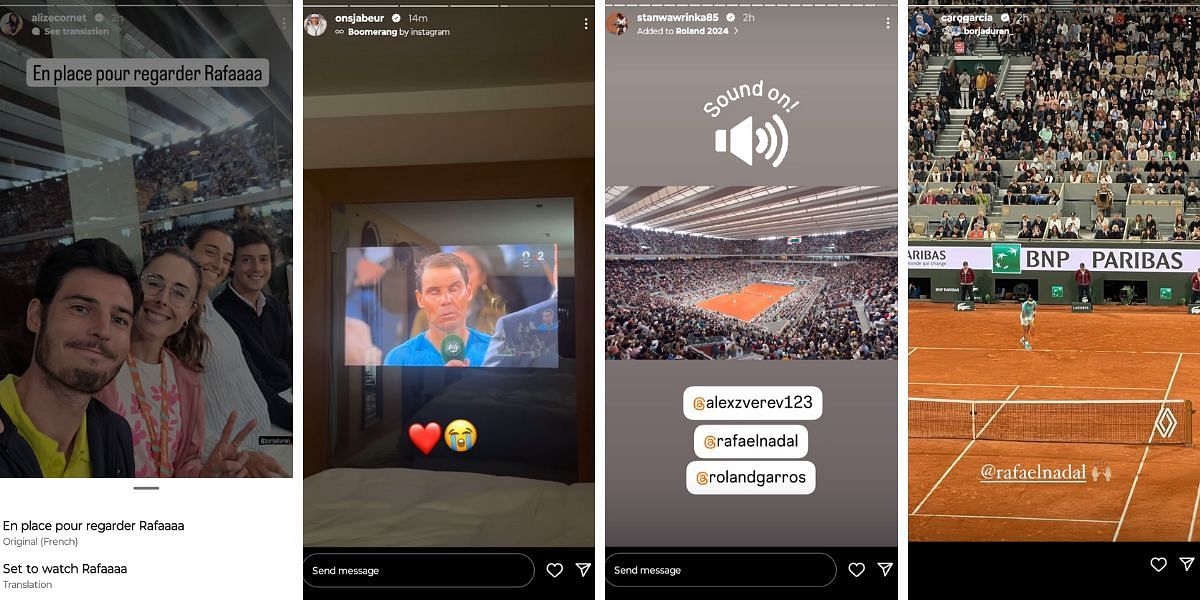 Tennis players on social media