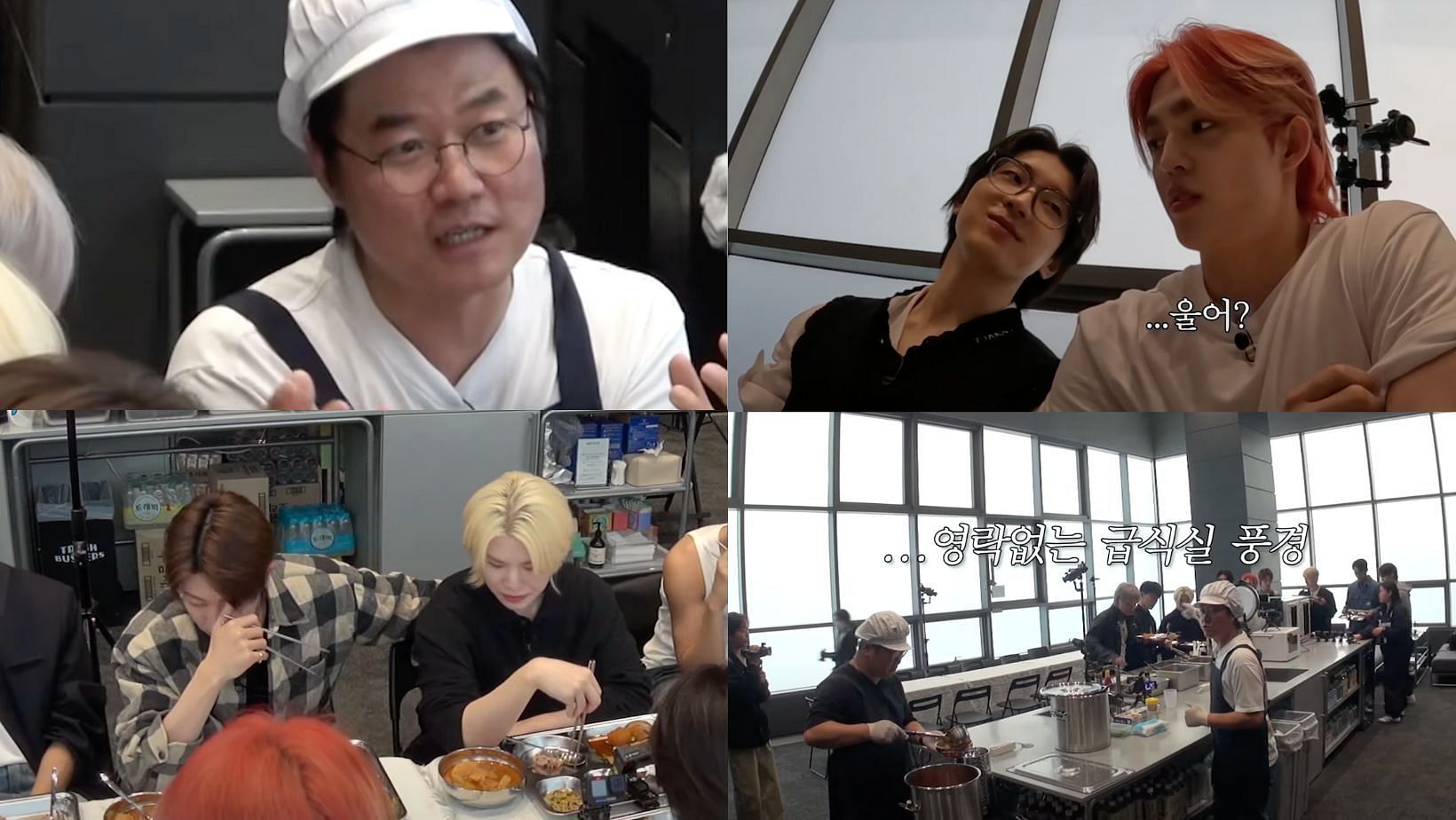 Na PD expresses his love for SEVENTEEN by cooking lunch for all 13 members. (Images via YouTube/channel fullmoon)
