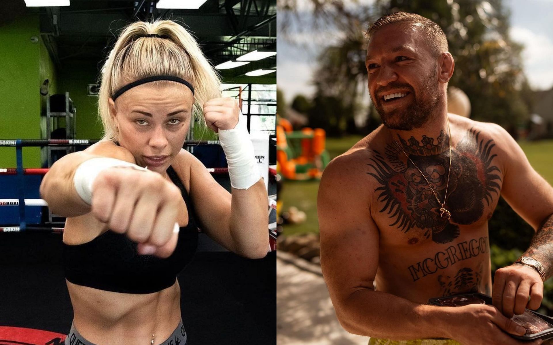 Paige VanZant (left) earns praise from Conor McGregor (right) [Images courtesy @paigevanzant and @thenotriousmma on Instagram]