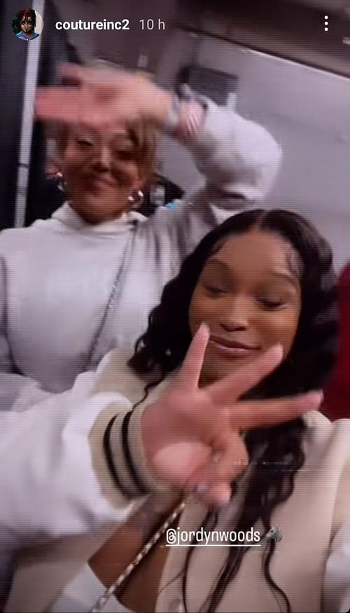 Jeanine Robel and Jordyn Woods celebrating the win