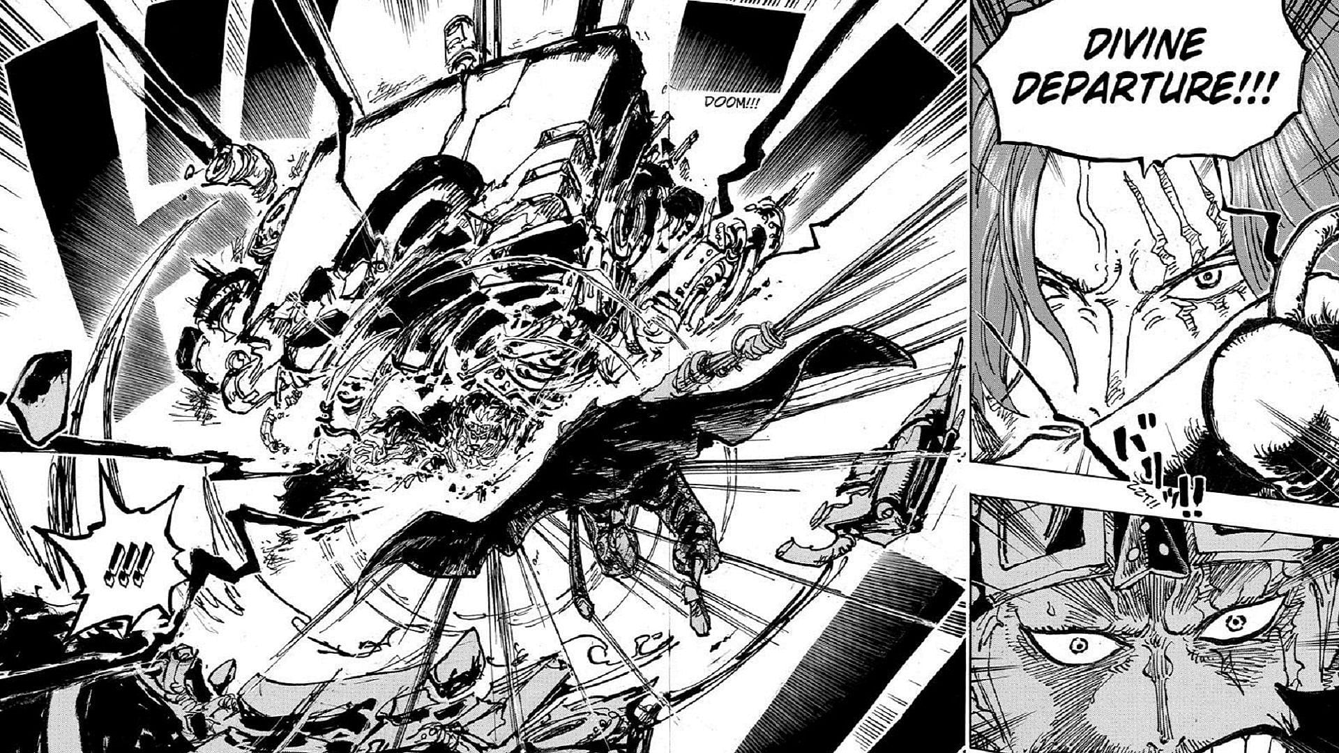 Shanks beating Kid with one single attack (Image via Shueisha)