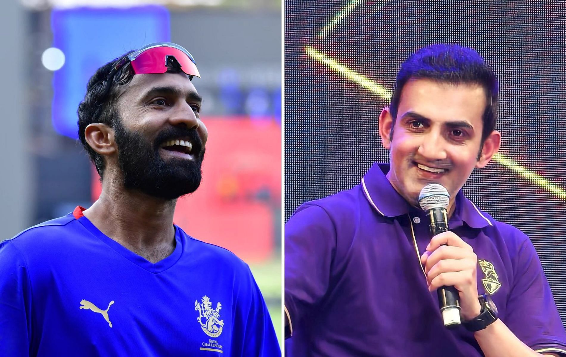 Dinesh Karthik (L) and Gautam Gambhir. 