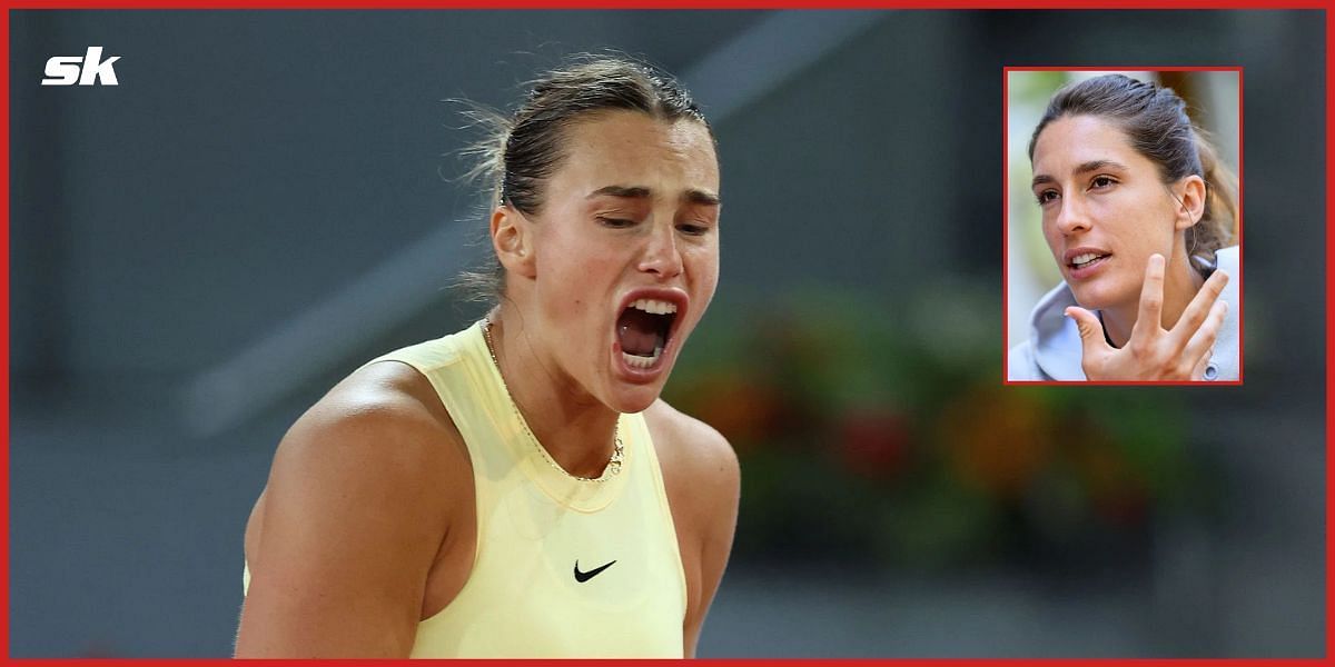 Aryna Sabalenka lost a three-set Madrid Open final to Iga Swiatek; Andrea Petkovic (inset).