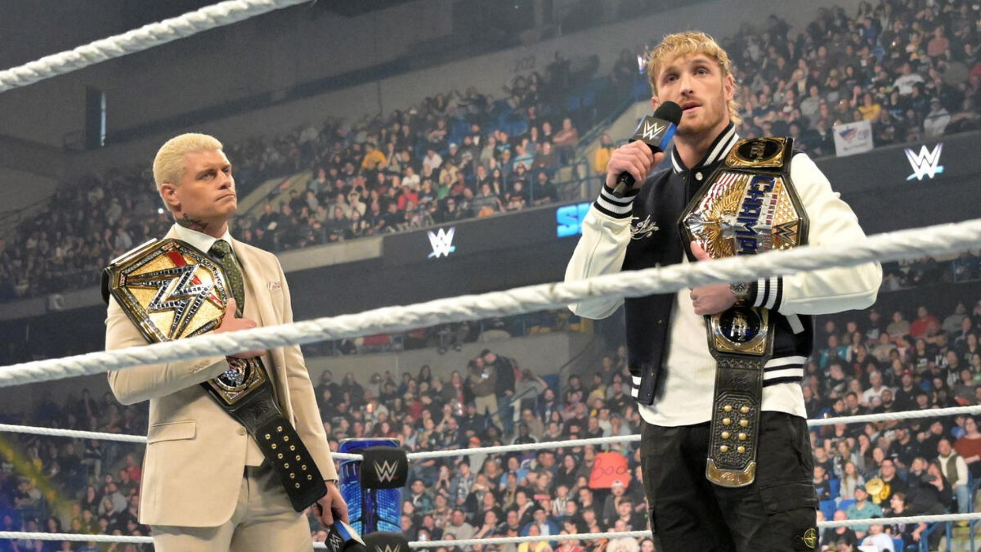 Cody Rhodes (left) and Logan Paul (right)