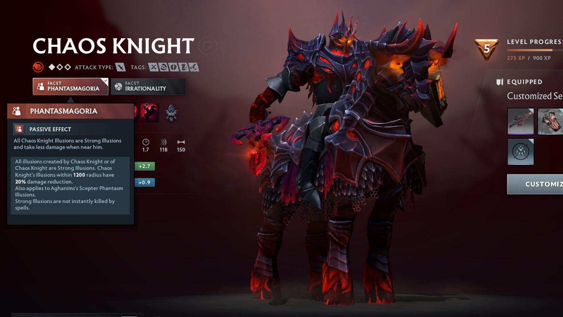 Chaos Knight&#039;s hero facet Phantasmagoria in Dota 2 (Image via Valve)