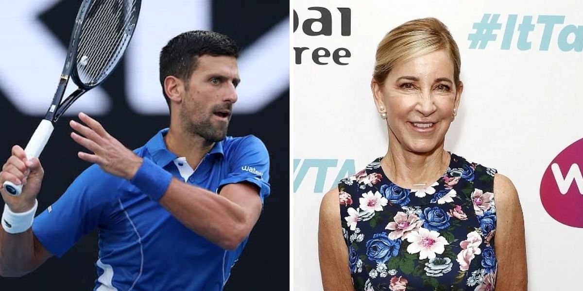 Chris Evert and Novak Djokovic image 