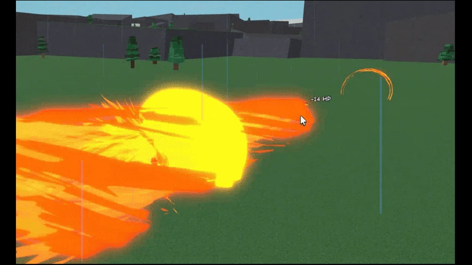 Gameplay screenshot of the Solar Spell 1 in Elemental Battlegrounds (Image via Roblox) 