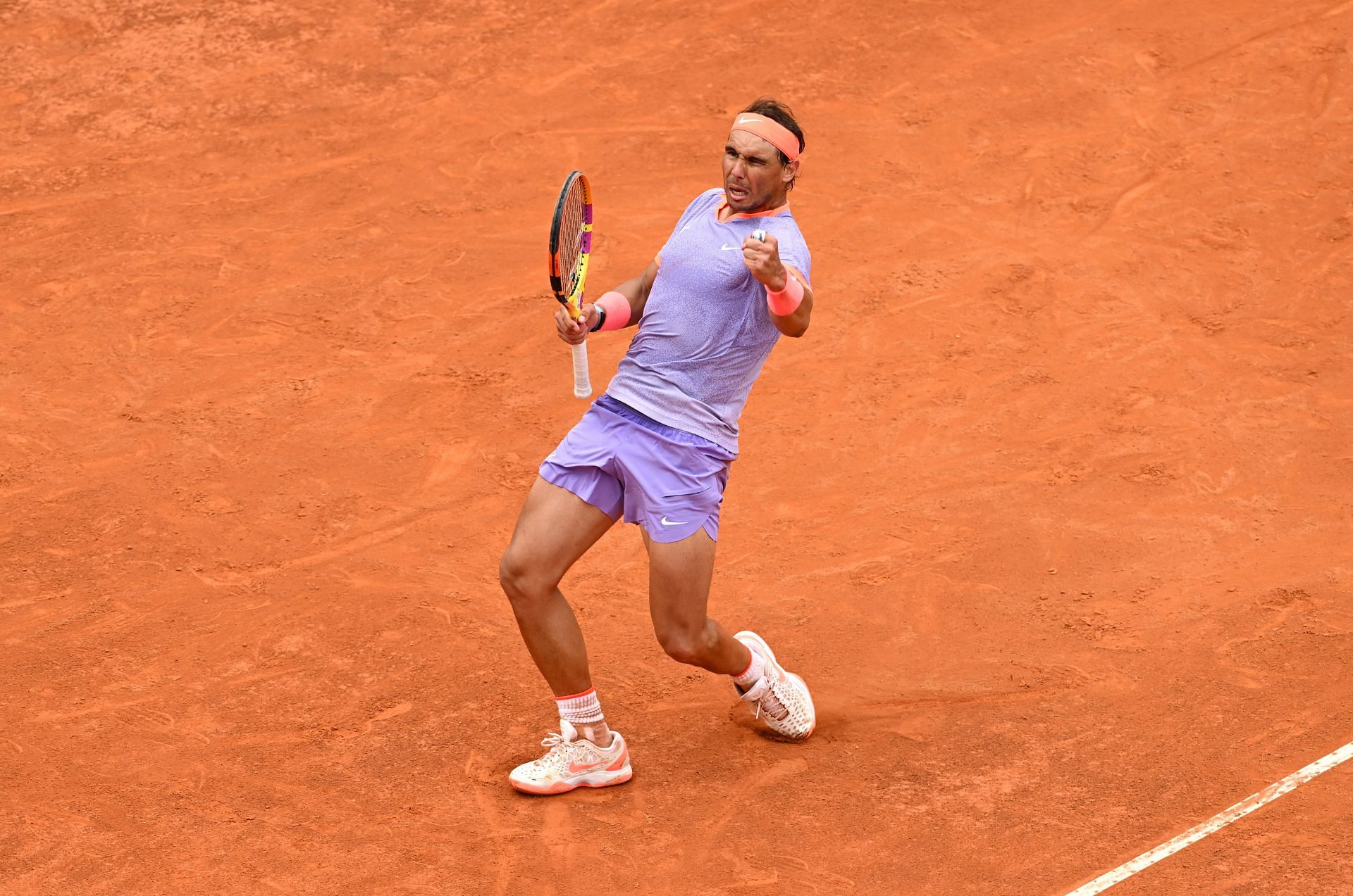 Rafael Nadal in action at the Italian Open