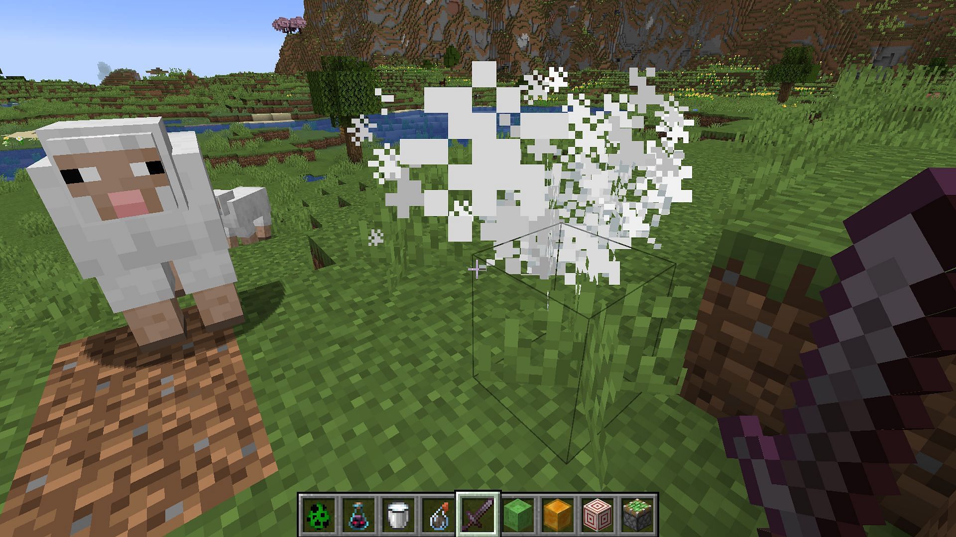 A mob exploding into cobwebs after dying (Image via Mojang)