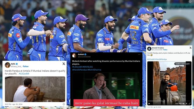 "Mere paiso ka galat istemaal ho raha hai" - Fans troll MI following their 4-wicket defeat to LSG in IPL 2024