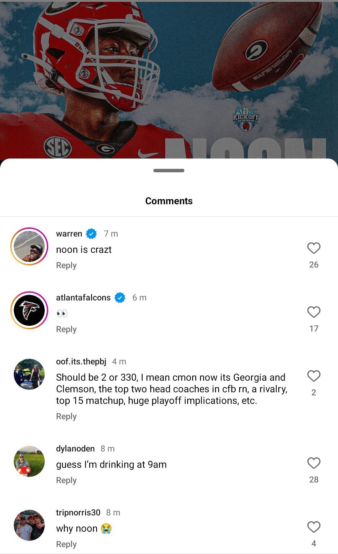 Clemson&#039;s IG comments