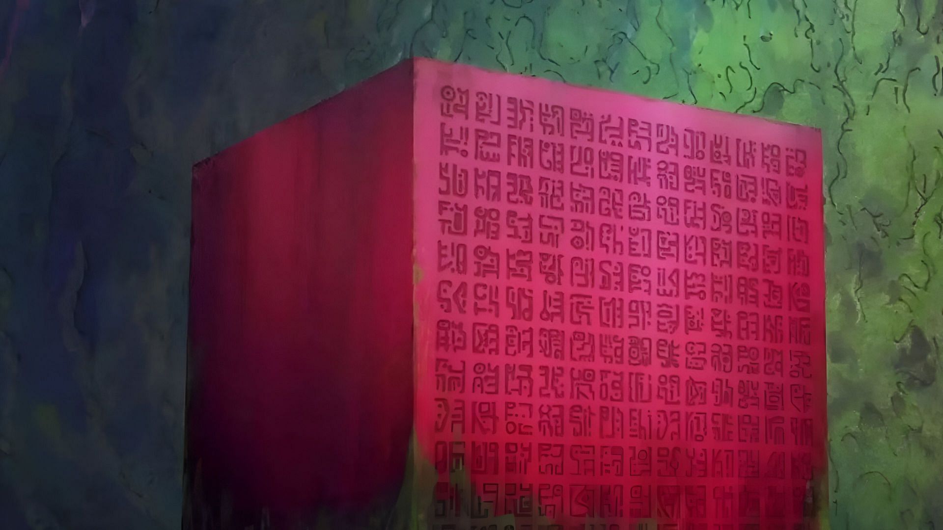 A Red Poneglyph as seen in the anime (Image via Toei Animation)