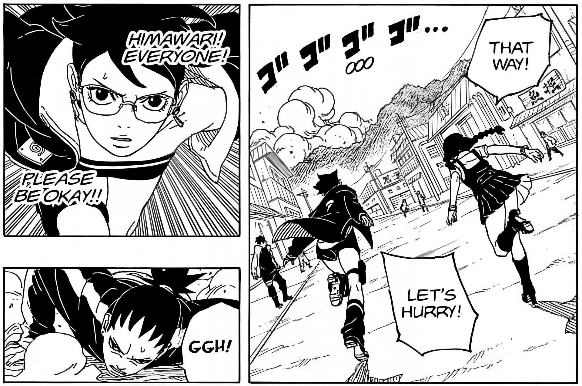 Sarada and Sumire as seen in the manga chapter (Image via Shueisha)