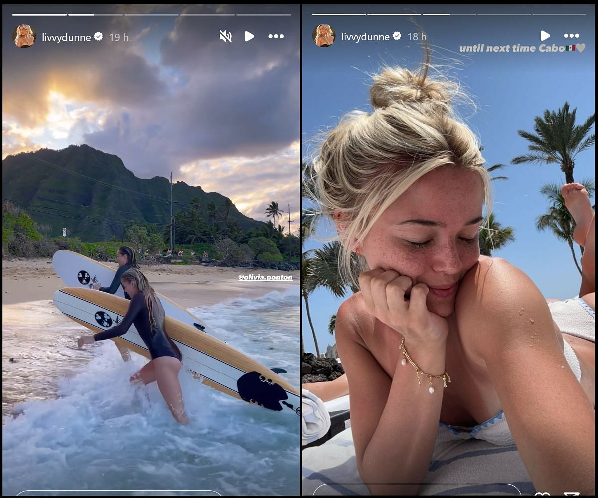 Olivia Dunne and Olivia Ponton go surfing in Mexico. PHOTO: OLIVIA DUNNE/INSTAGRAM