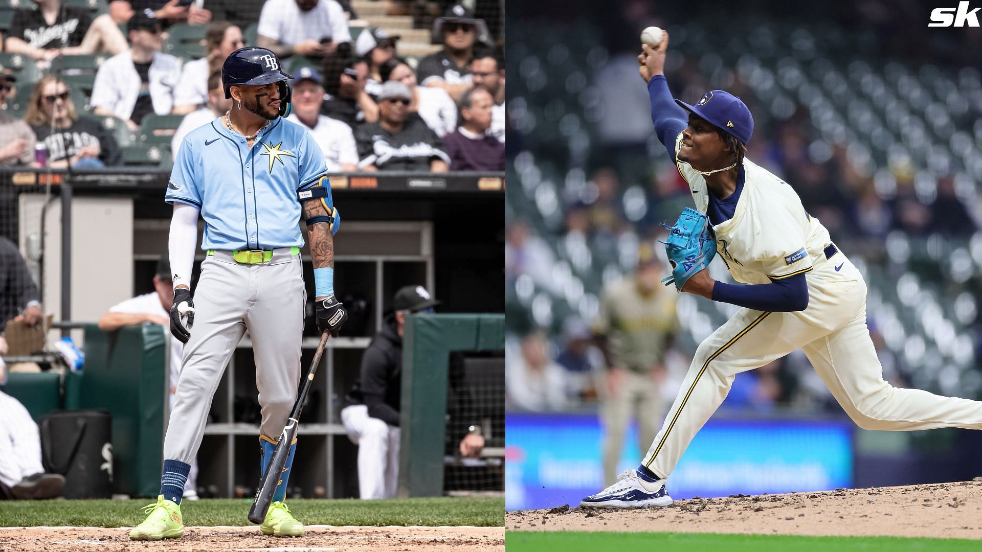 Abner Uribe of the Milwaukee Brewers throws a pitch during the fifth inning against the San Diego Padres at American Family Field