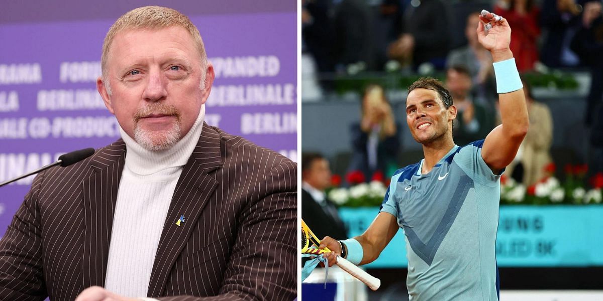 Boris Becker (L) and Rafael Nadal (R)