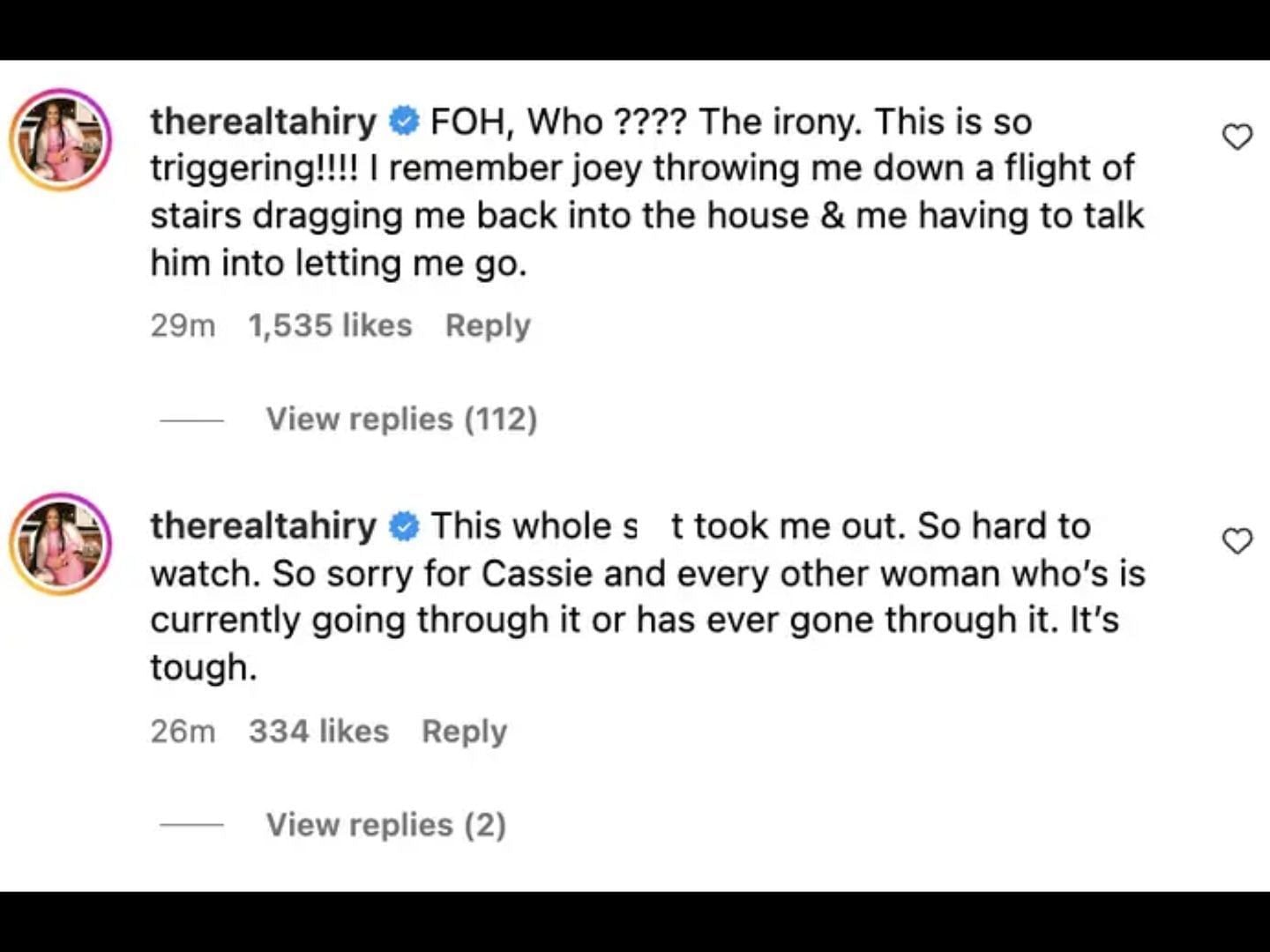 Tahiry Jose accuses Joe Budden of domestic abuse. (Image via Instagram/@theshaderoom)