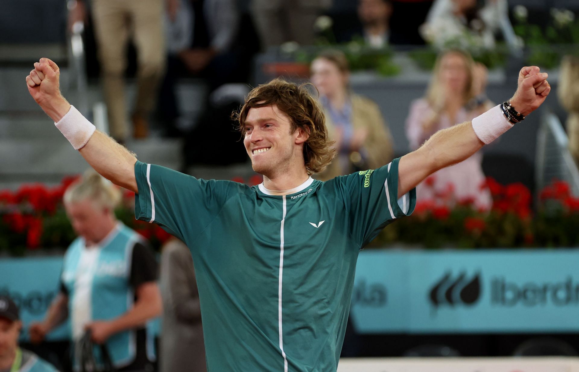 Andrey Rublev after winning the 2024 Mutua Madrid Open