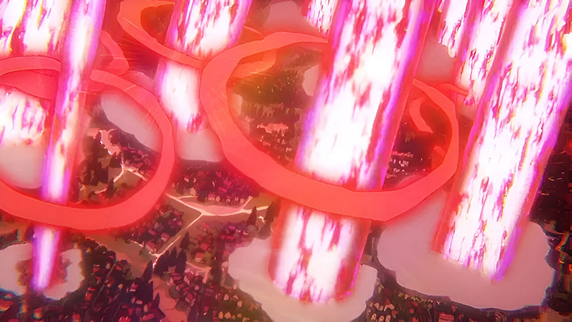 The Lulusia Kingdom getting destroyed (Image via Toei Animation)