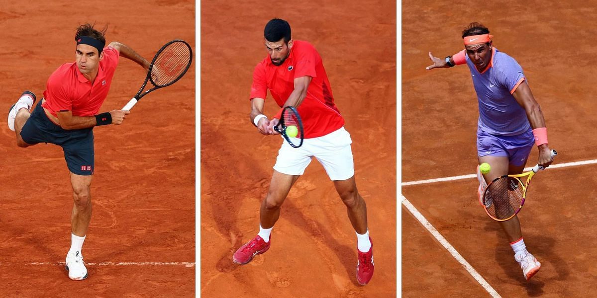 Novak Djokovic, Rafael Nadal and Roger Federer