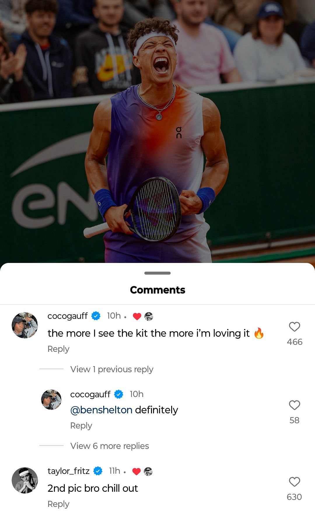 Coco Gauff&#039;s Instagram comment