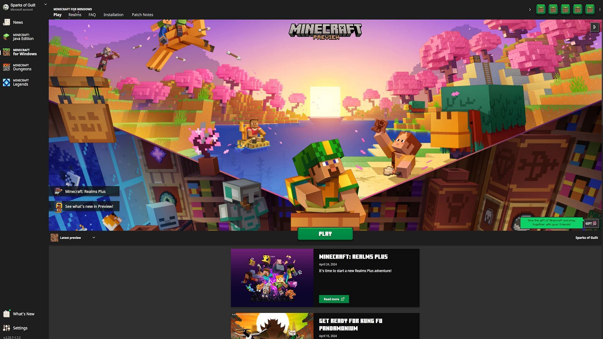 The Preview can be quickly identified by the dirt block logo (Image via Mojang)
