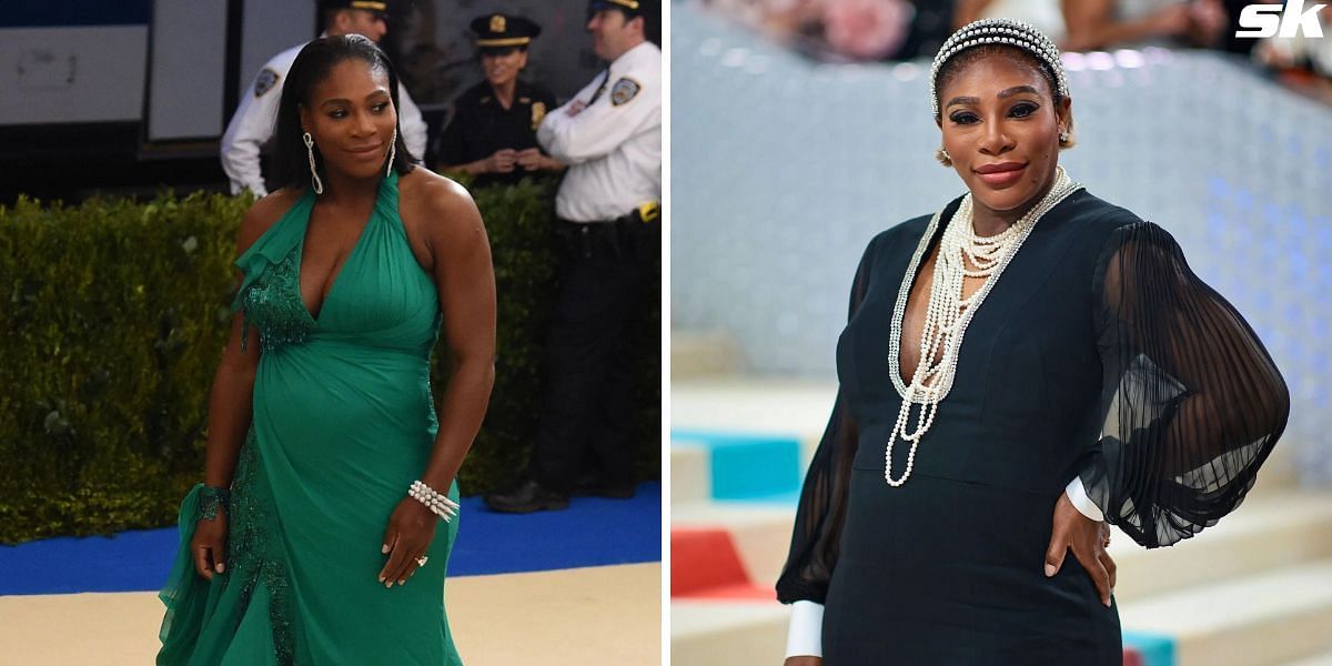 Serena Williams pictured at 2017 (L) and 2023 (R) Met Gala