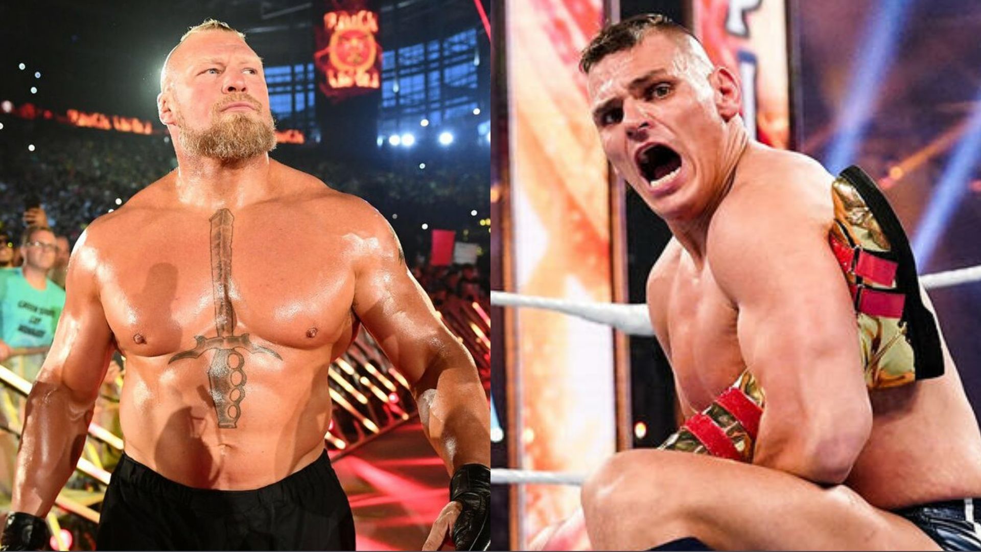 Brock Lesnar (left); Gunther (right)