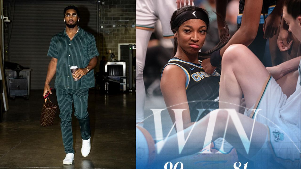 Donovan Mitchell was at courtside in Brooklyn to watch the Liberty-Sky WNBA game.