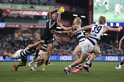 "What a gun" - Fans in awe as 23-year-old helps Port Adelaide see off late Geelong comeback and snatch first win at Kardinia Park since 2007