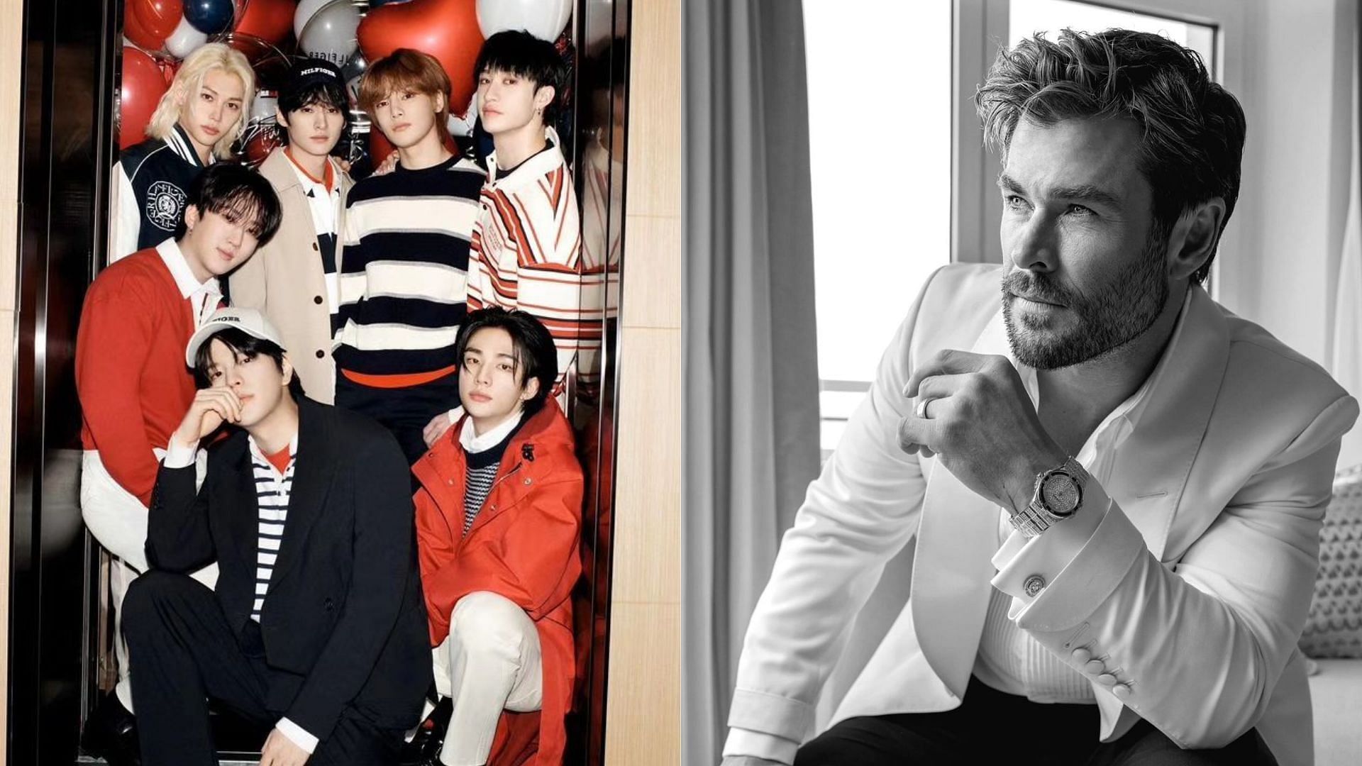 Chris Hemsworth opens up about his interaction with Stray Kids (Images via Instagram/realstraykids and chrishemsworth)