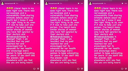 Maryse sends message to Rhodes on Instagram.