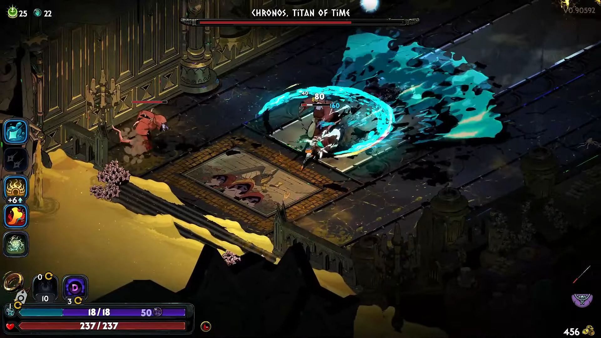 Chronos shields himself and summons his minions in the first phase (Image via YouTube/Azulazu || Supergiant Games)