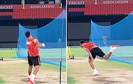 [Watch] "The only way to do great work is to love what you do" - Umran Malik trains hard ahead of SRH vs RR match IPL 2024 clash