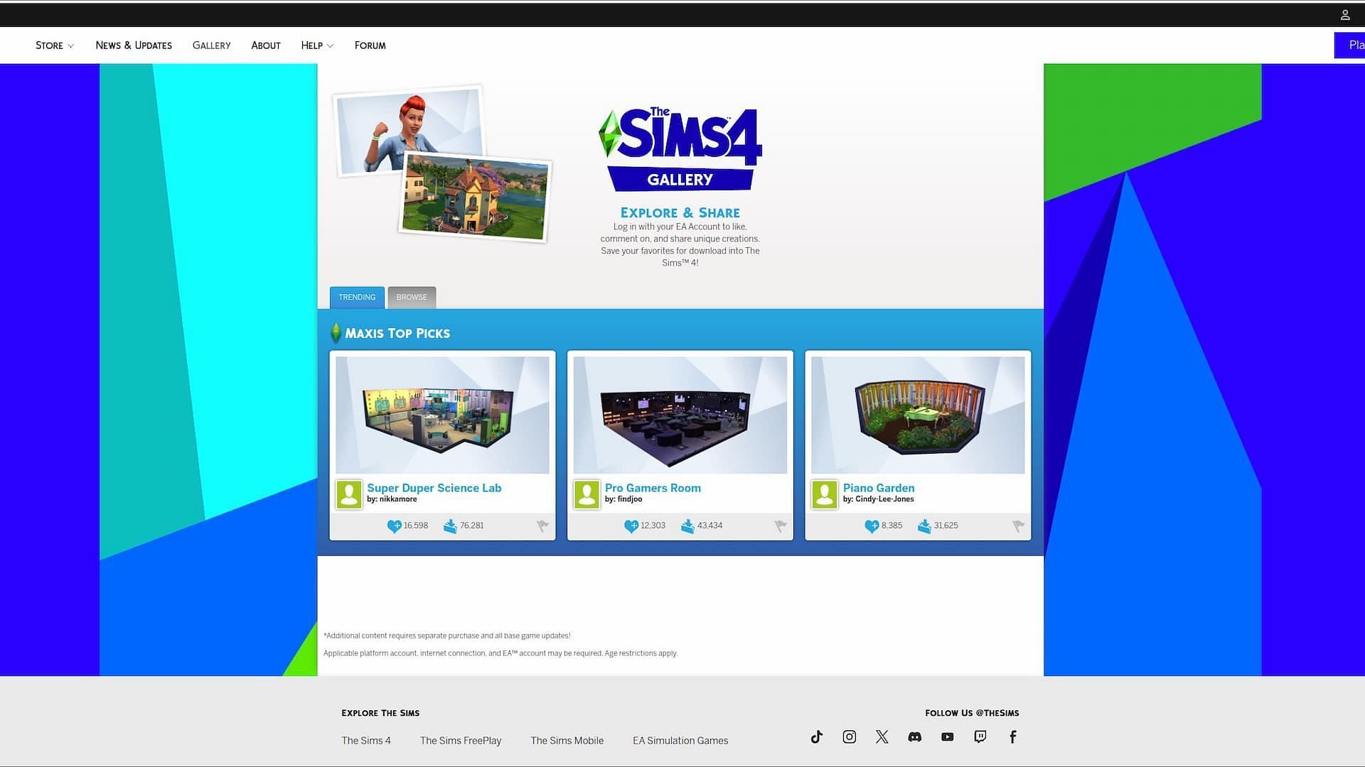 The Sims 4 Gallery (Image via Electronic Arts)