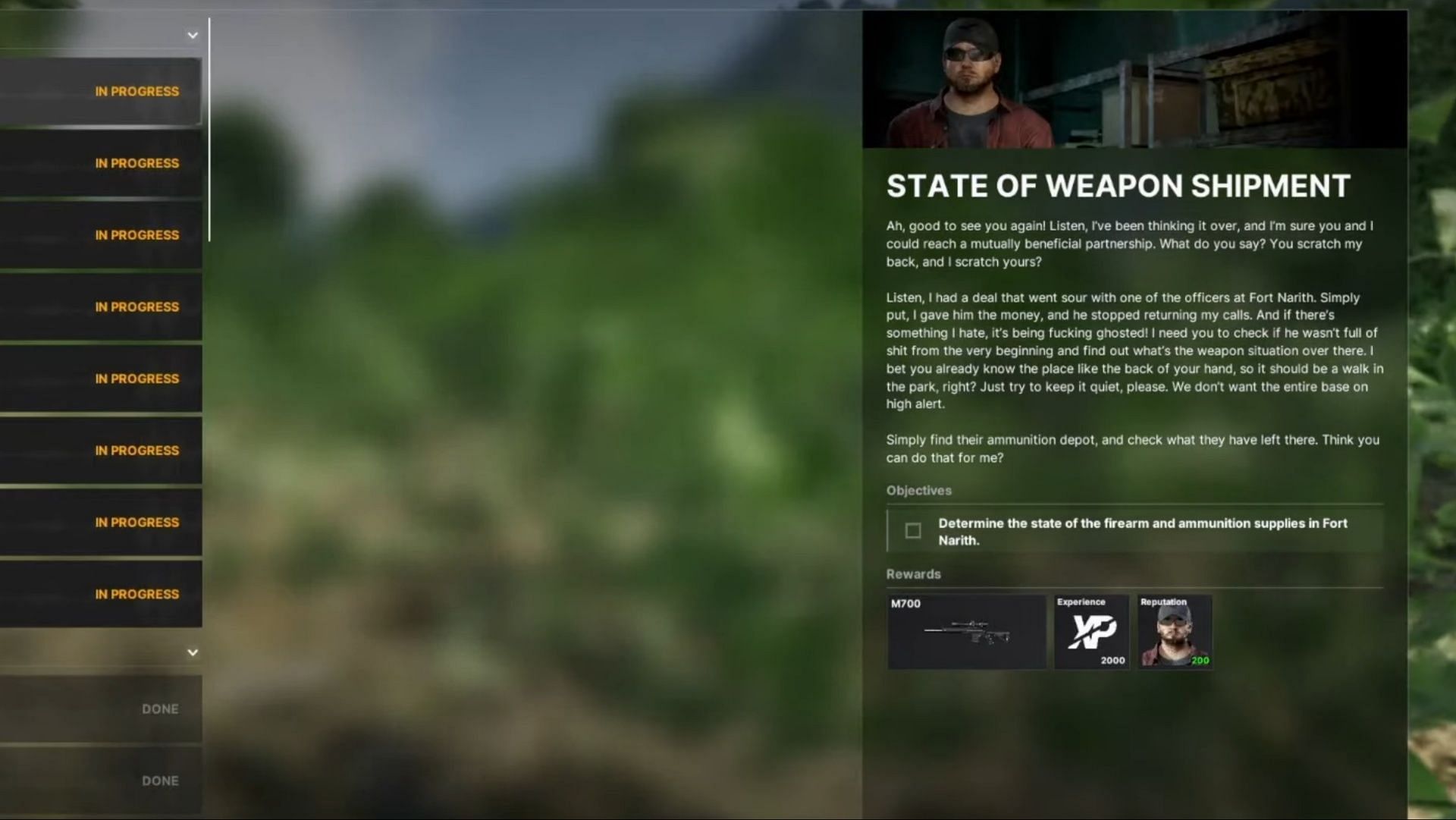 State Of Weapon Shipment mission objective (Image via MADFINGER Games|| YouTube/Jayan_TM)