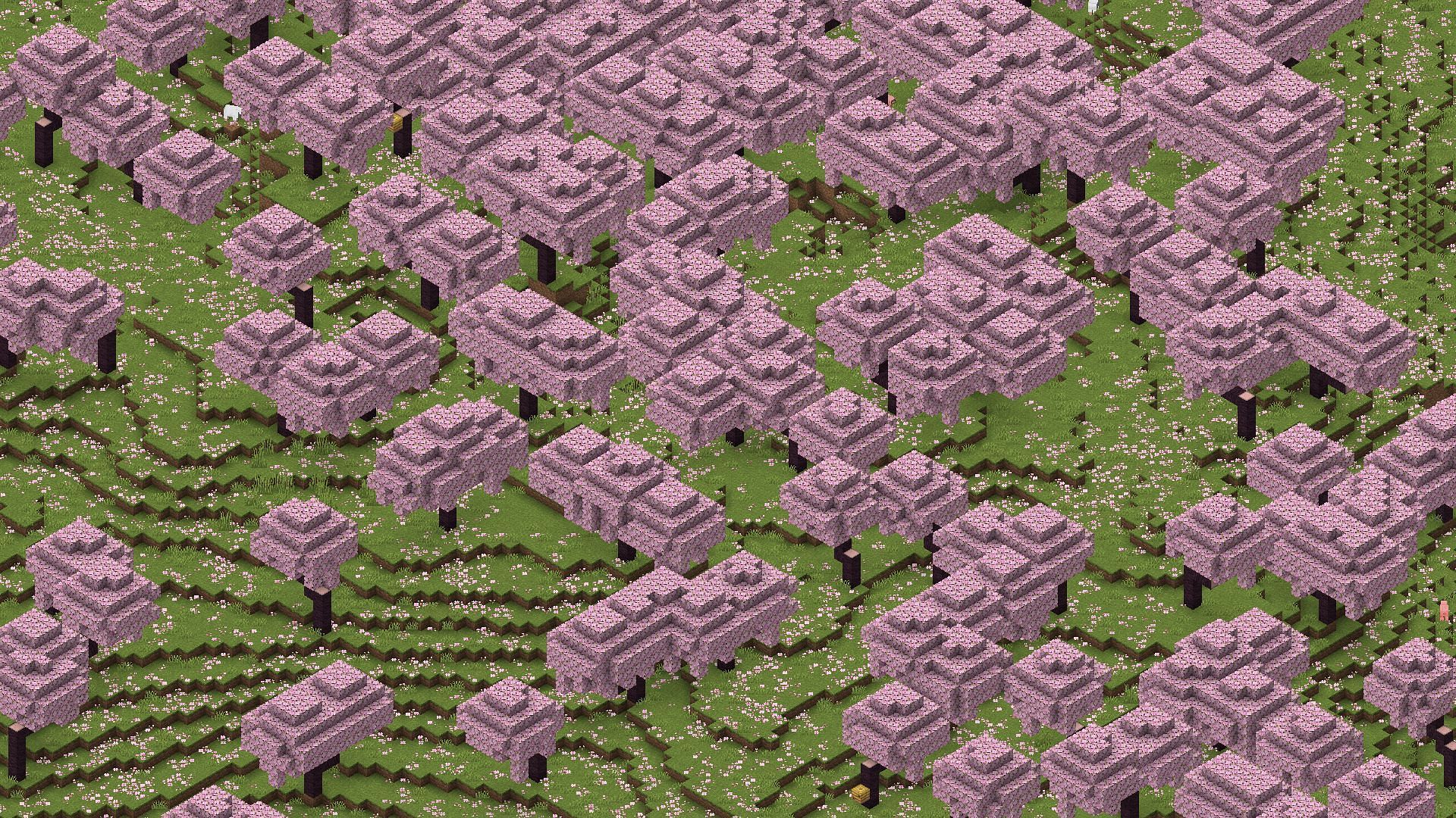 Cherry groves made their way to vanilla Minecraft 1.20 after being in mods for years (Image via Mojang)