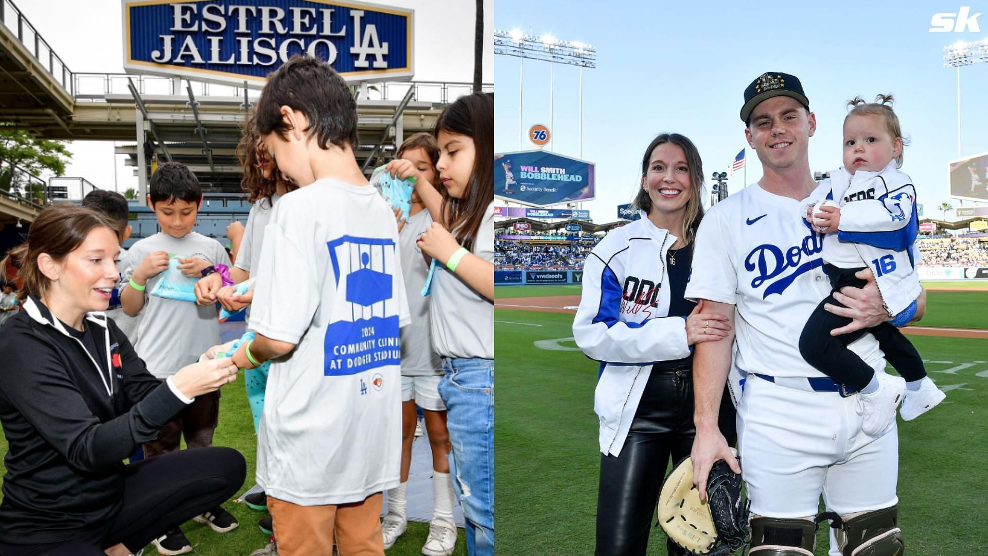 Will Smith and Cara Smith host all-inclusive clinic for kids at Dodger Stadium