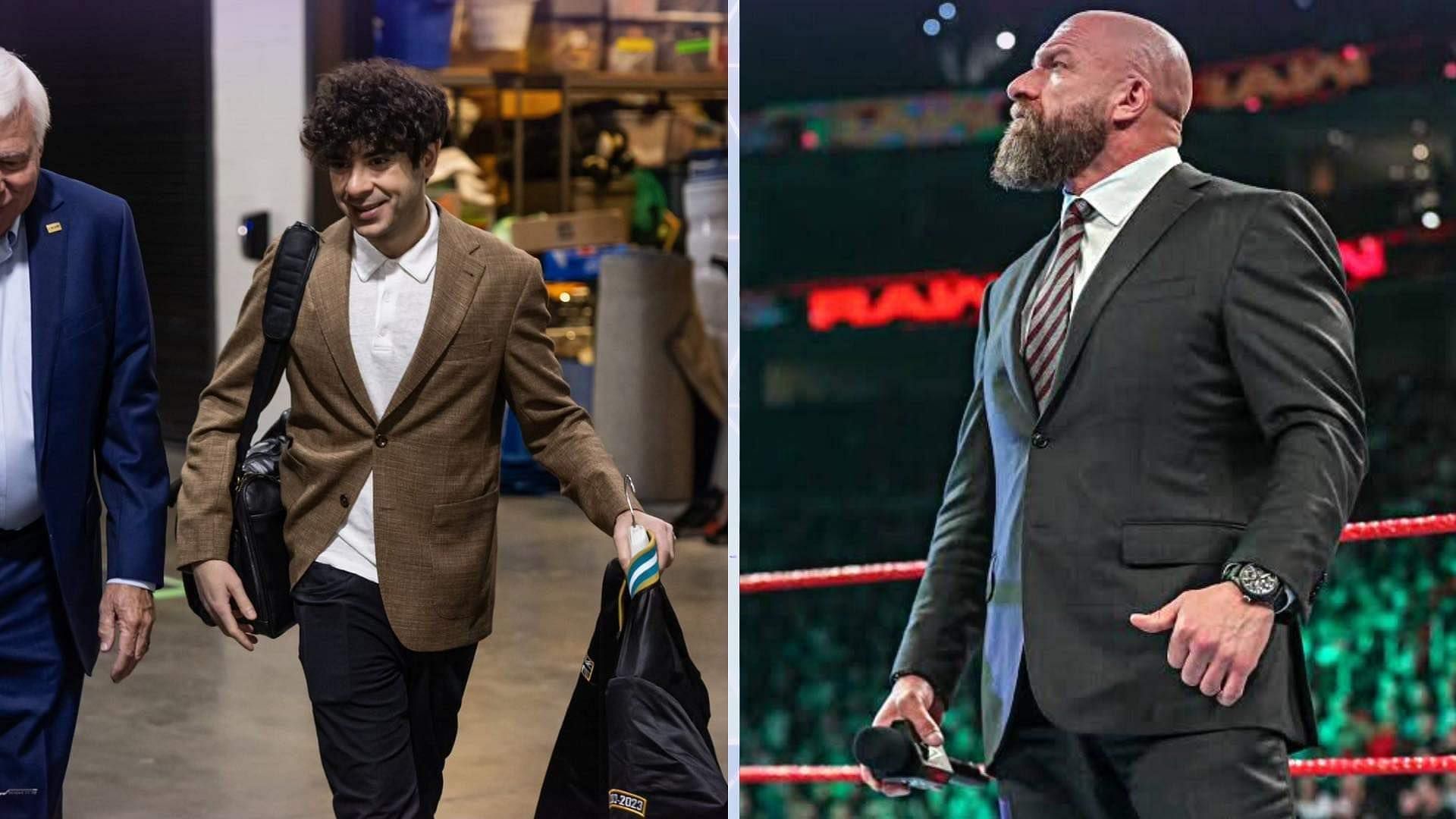 Tony Khan (left), Triple H (right)