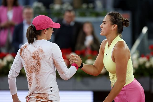 Iga Swiatek and Aryna Sabalenka at the Mutua Madrid Open - Day Twelve